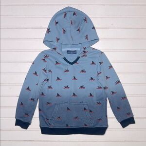 ANDY & EVEN EUC Ombré Swimmer Swimming Shark Pullover Hoodie Sweatshirt